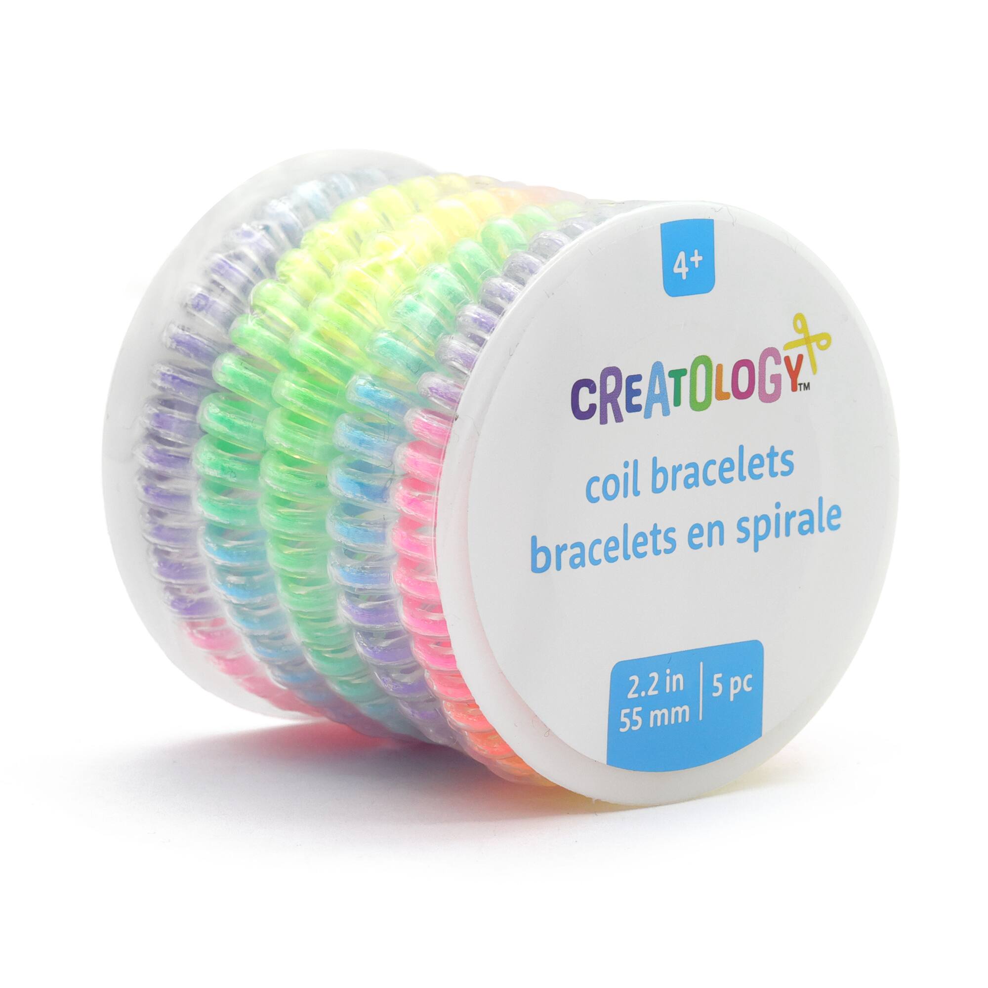12 Packs: 5 ct. (60 total) Rainbow Coil Bracelets by Creatology™